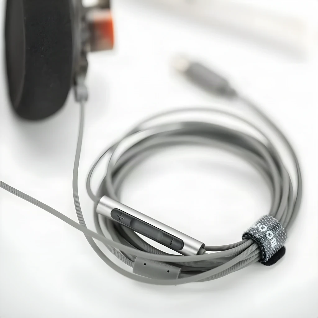 Auriculares Moondrop Old Fashioned 4.4mm on-ear abiertos, diadema metálica delgada, copas de espuma negras y laterales con diseño industrial y acentos - Ítem4