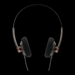 Casque Moondrop Old Fashioned Type C arceau fin supra auriculaire ouvert coussinets mousse noirs coques translucides câble filaire rectiligne
