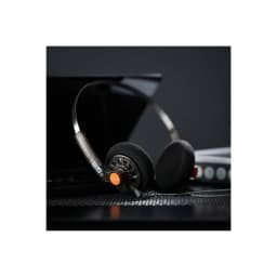 Casque Moondrop Old Fashioned Type-C supra-auriculaire ouvert, arceau métal fin, coques grillagées rétro, coussinets mousse noirs, accent orange élégant