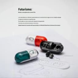 Écouteurs Moondrop Pill OWS Rouge avec boîtier capsule transparent rouge, design futuriste, oreillettes clip ouvertes, détails mécaniques visibles