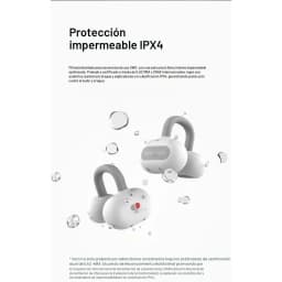 Écouteurs Moondrop Pill OWS Rouge à clip d’oreille, design ouvert, coque blanche douce, détails rouges, résistants à l’eau IPX4, légers et