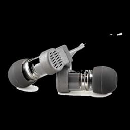 Écouteurs Moondrop Quark 2 In-Ear USB-C gris métallisé, embouts en silicone noirs, boîtier compact avec grille ajourée et finition chromée brillante