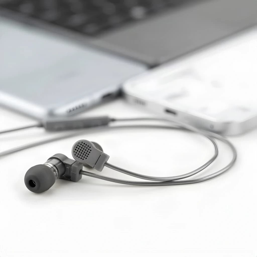 Écouteurs Moondrop Quark 2 In-Ear USB-C, boîtier métal gris, embouts silicone, grille ventilée, câble fin avec télécommande, compatibilité 32 bit 384