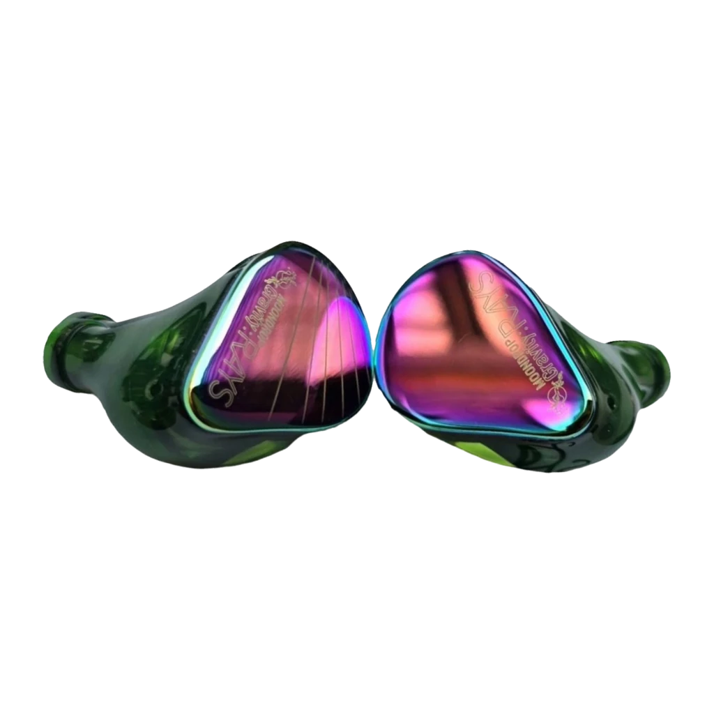 Auriculares Moondrop Rays Gaming IEM con carcasa metálica iridiscente, cable trenzado verde, micrófono en línea y conector USB-C; almohadillas de silicona - Ítem8