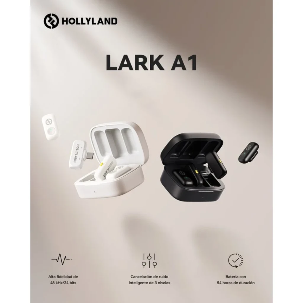 Estojo compacto cinzento espacial com transmissores de lapela sem fio Hollyland, receptor USB-C e Lightning, design elegante e portátil para captação clara - Item4