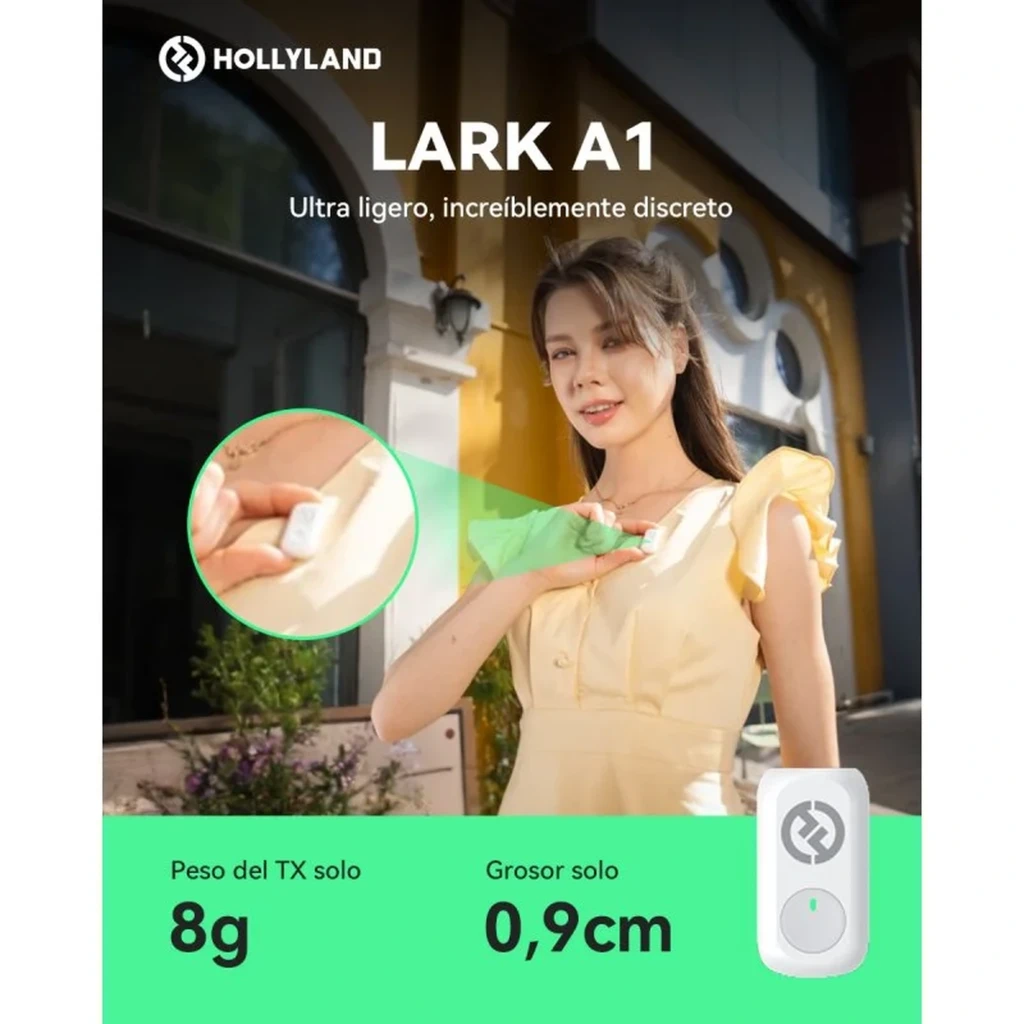 Estojo compacto cinzento espacial com transmissores de lapela sem fio Hollyland, receptor USB-C e Lightning, design elegante e portátil para captação clara - Item5