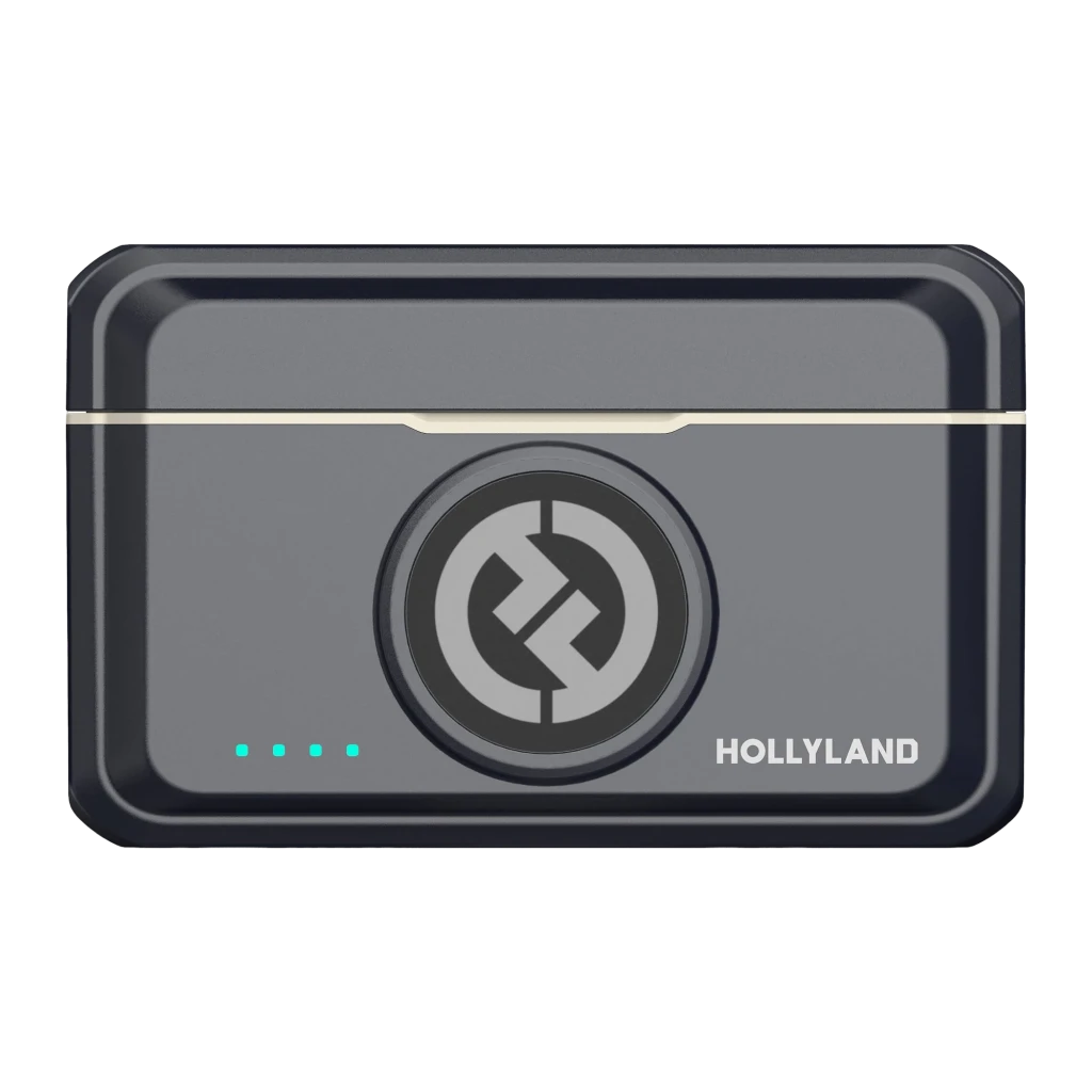 Micrófono Hollyland Lark M2 Mini Combo Inalámbrico de Solapa con dos transmisores compactos, receptor, estuche de carga y diseño negro con acentos azules y - Ítem2