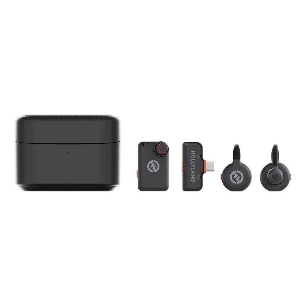 Microfone Hollyland LARK M2S Mini Combo Sem Fios de Lapela com case de carregamento, dois transmissores compactos, receptor USB-C e clipes magnéticos - Item1