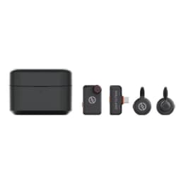 Microphone Hollyland LARK M2S Mini Combo Sans Fil Micro-Cravate avec étui de charge noir, deux émetteurs compacts, récepteur USB et clips ronds élégants