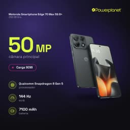 Motorola Edge 70 Max 5G gris con pantalla AMOLED 6,82 pulgadas 144Hz, triple cámara 50MP OIS, batería 7100 mAh y carga 90W; 8GB RAM y 256GB almacenamiento