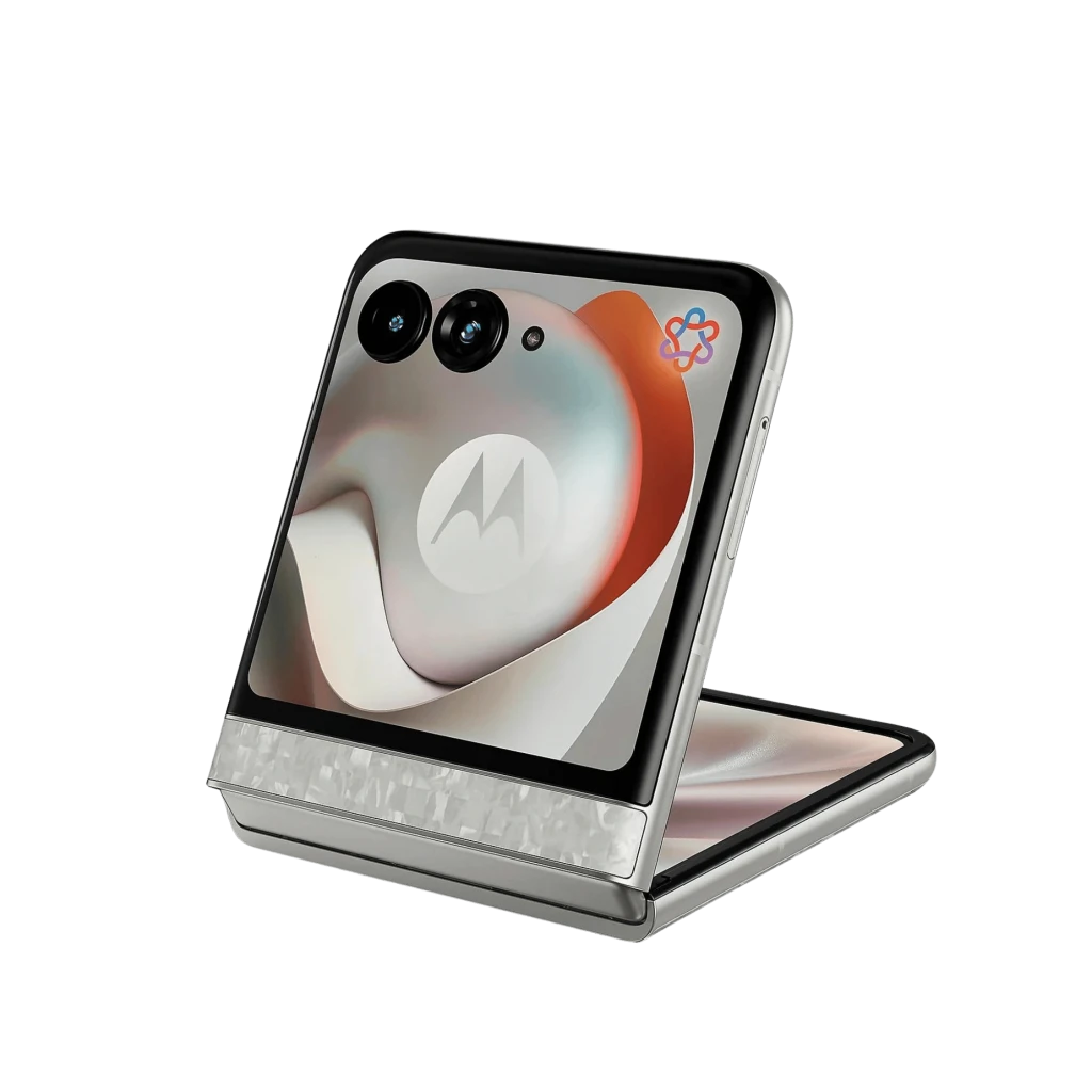 Motorola Razr 70 5G Bright White pliable, coque texturée blanche, écran externe large, double caméra, logo Motorola centré, 256 Go, 8 Go, batterie 4800 mAh - Ítem2