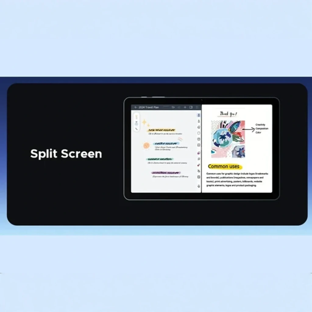Doogee Tab G5 azul con pantalla IPS 10,1 pulgadas 120Hz, bordes finos, cámara trasera única con aro metálico y frontal para videollamadas, cuerpo delgado - Ítem11