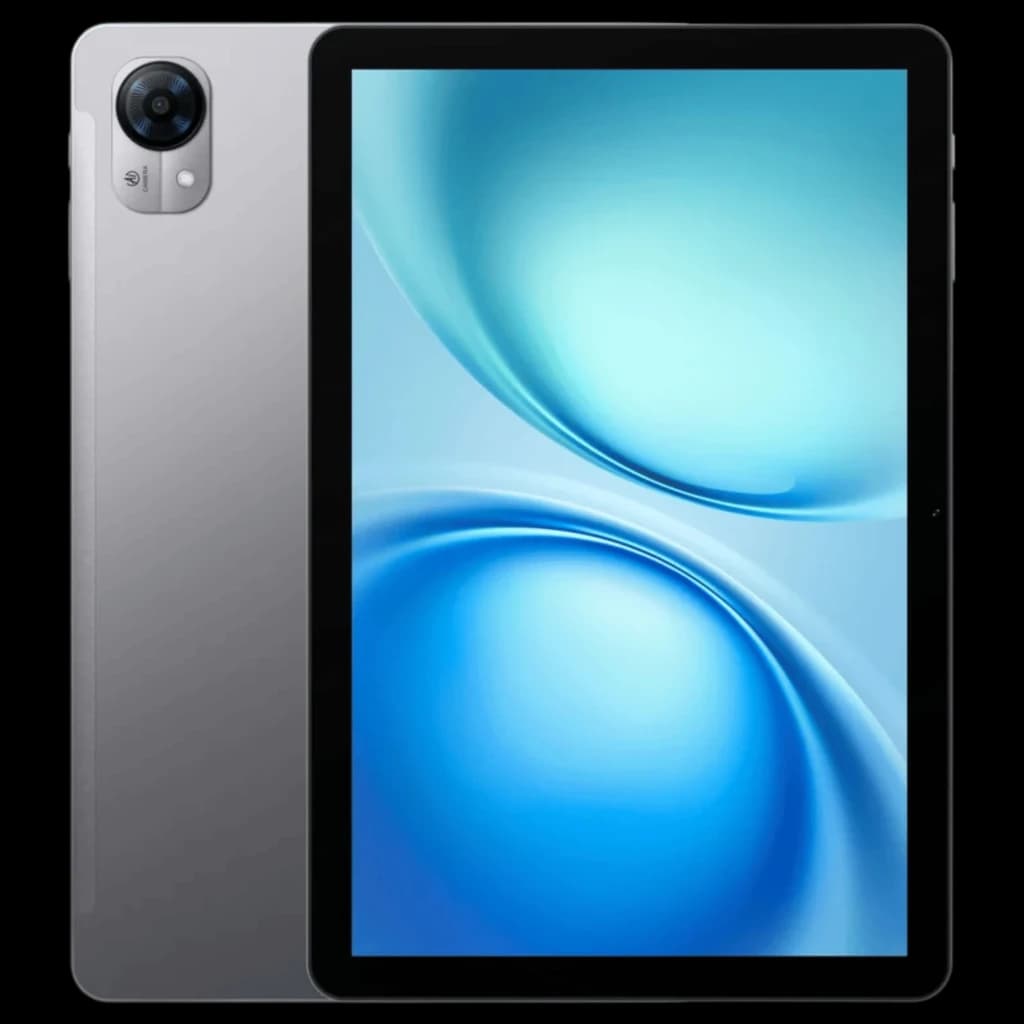 Doogee Tab G5 cinzento com ecrã IPS 10,1 pol 120 Hz, molduras finas e câmara traseira única saliente; 3 GB RAM e 128 GB armazenamento, 4G LTE