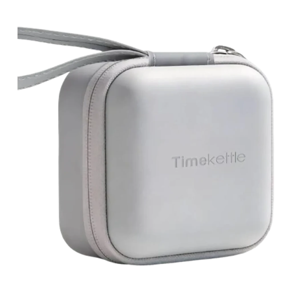 Funda Timekettle W4 Carrying Case Estuche de transporte, cuadrada y compacta, color gris claro, con cremallera perimetral y correa de muñeca integrada - Ítem1