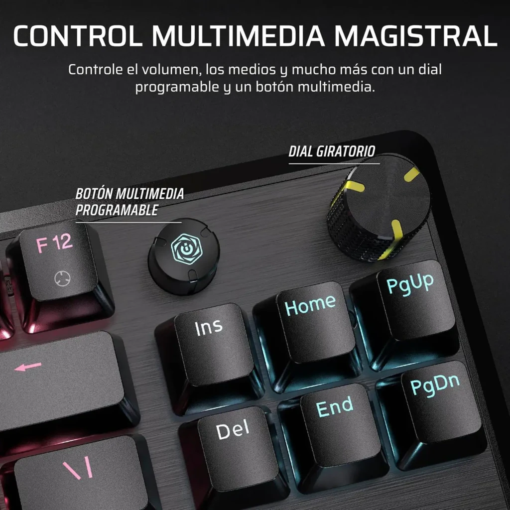 Corsair K70 Core TKL RGB MLX Red rouge, vue du dessus: rétroéclairage RGB orange et rouge, disposition PT - Ítem6