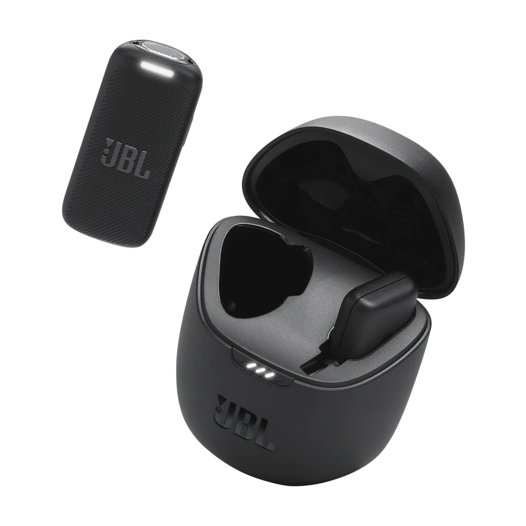 JBL Microphone Quantum Stream Wireless noir, ensemble: émetteur, récepteur Lightning et étui de charge ouvert - Ítem2