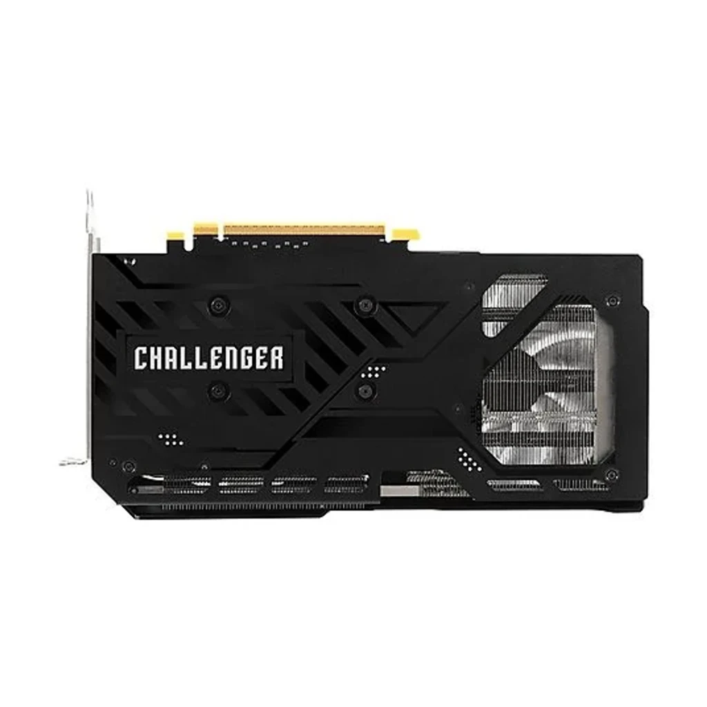 ASRock Arc B570 Challenger OC 10GB Preto, vista frontal: dois ventiladores, logo Challenger e faixa RGB azul-verde - Item3