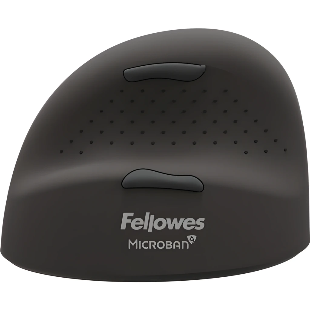 Fellowes Breyta Plus+ Talla M Zurdo Negro, vista lateral derecha: rueda de desplazamiento, botones y puerto USB-C en la base - Ítem3