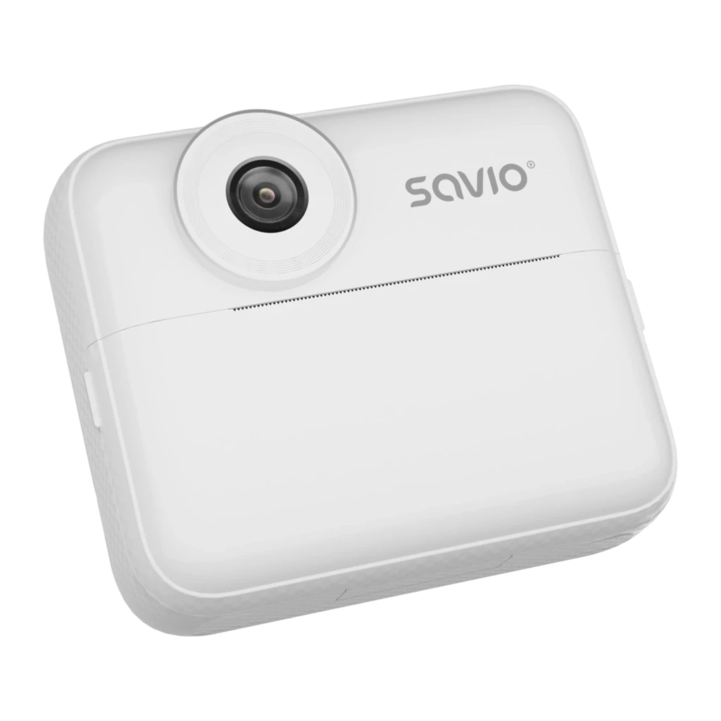 Savio Cámara instantánea AN-01 32GB blanco, kit frontal: cámara con dos rollos de papel térmico a la izquierda - Ítem1