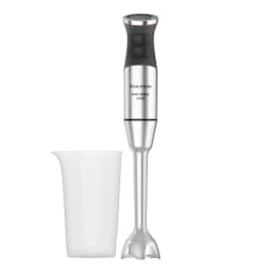 Taurus BAPI 1500W XL Luxe FullSet Inox Noir, vue de face: mixeur plongeant avec verre doseur inclus