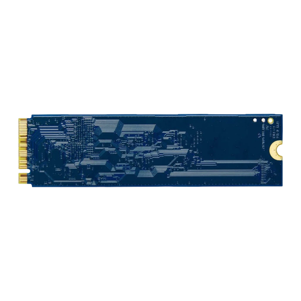 Kingston NV3 500GB M.2 PCIe 4.0 NVMe, vue de face: étiquette blanche, PCB bleu et connecteur doré M.2 2280 - Ítem1