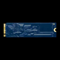 Kingston SSD NV3 500GB M.2 azul, vista frontal: PCB azul com traçado de circuitos e conector dourado M.2