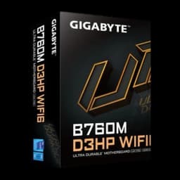 Gigabyte B760M D3HP WiFi6, caja del producto: packaging negro y dorado con logo Ultra Durable en vista en perspectiva