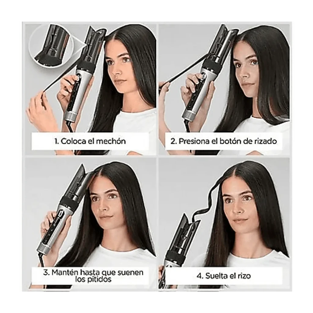 BaByliss Modelador Style Secret C6688E Prateado Cinza preto, vista lateral: câmara transparente, cabo com botões e grelha de - Item6