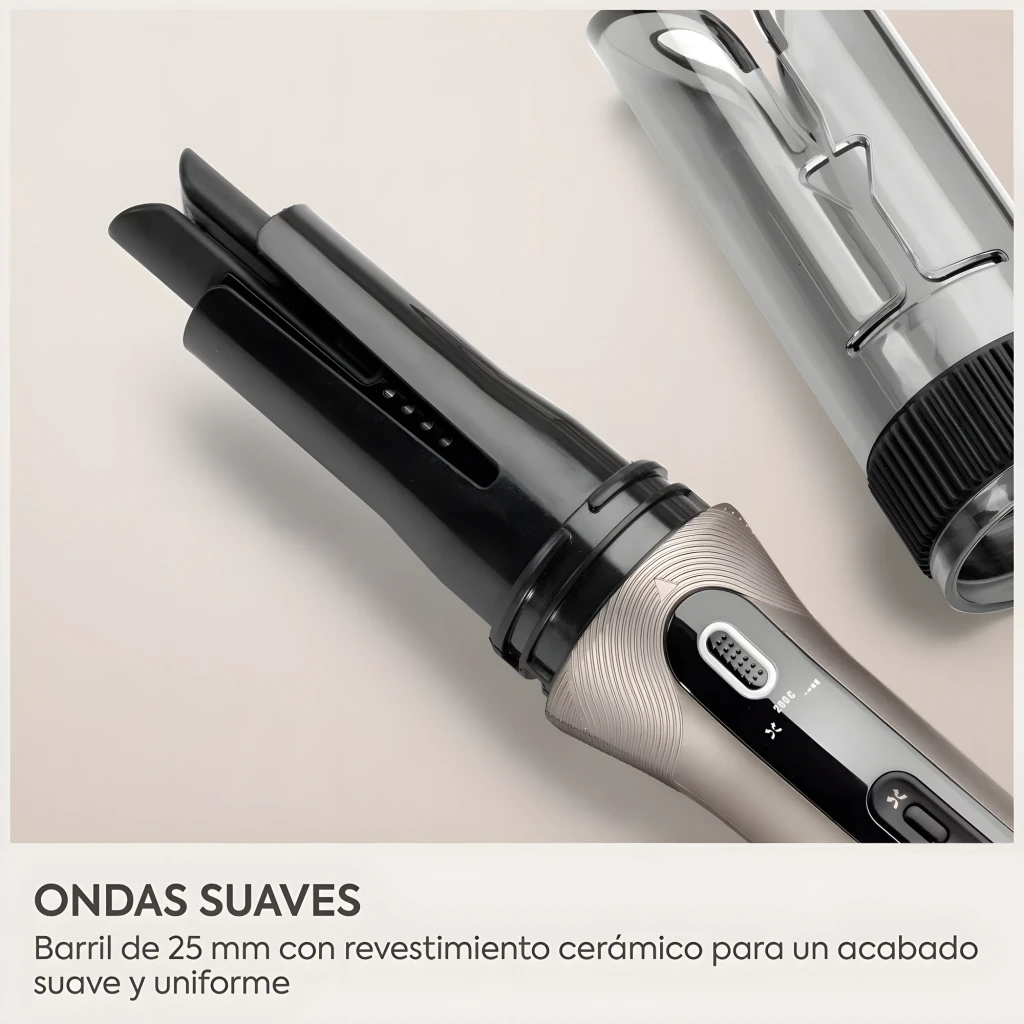 BaByliss Modelador Style Secret C6688E Prateado Cinza preto, vista lateral: câmara transparente, cabo com botões e grelha de - Item7