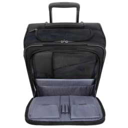 Targus Mallette roulettes CUCT04R 16 pouces noir, intérieur ouvert: compartiments organiseurs gris et poches filet visibles