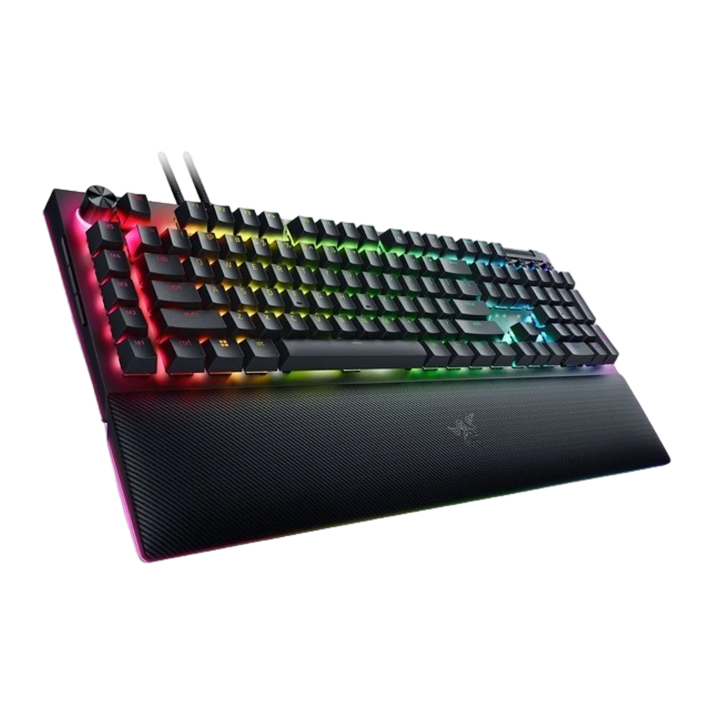 Razer BlackWidow V4 Pro Negro, vista superior: teclado mecánico con iluminación RGB multicolor, reposamuñecas y mando - Ítem3