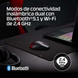 HyperX Pulsefire Fuse Wireless Noir, scène gaming: souris sur mousepad avec laptop RGB, connectivité Bluetooth 5.1 et Wi-Fi