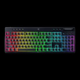 Razer BlackWidow V4 HyperSpeed Orange Switch naranja, vista superior: retroiluminación RGB multicolor en teclas mecánicas y