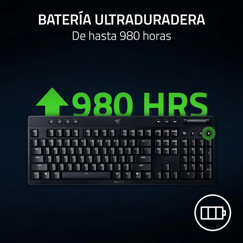 Razer BlackWidow V4 HyperSpeed Orange Switch naranja, vista superior: retroiluminación RGB multicolor en teclas mecánicas y - Ítem10
