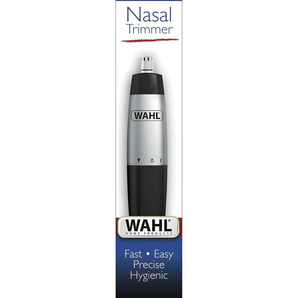 Wahl Recortador nariz orejas 05642-135 negro, vista frontal: cuerpo negro y plata con logo Wahl e interruptor on/off - Ítem3