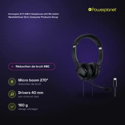 Kensington Hi-Fi USB-C Headphones with Mic Kablet Høretelefoner Sort, Computer Products Group negro - características