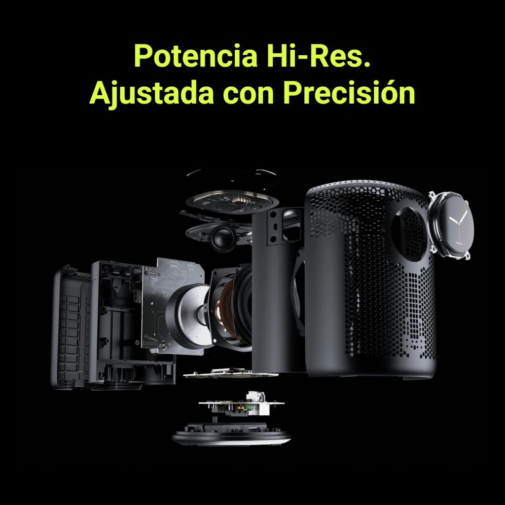 WiiM Sound Blanco, kit frontal: altavoz cilíndrico con reloj en pantalla circular y mando a distancia WiiM - Ítem4