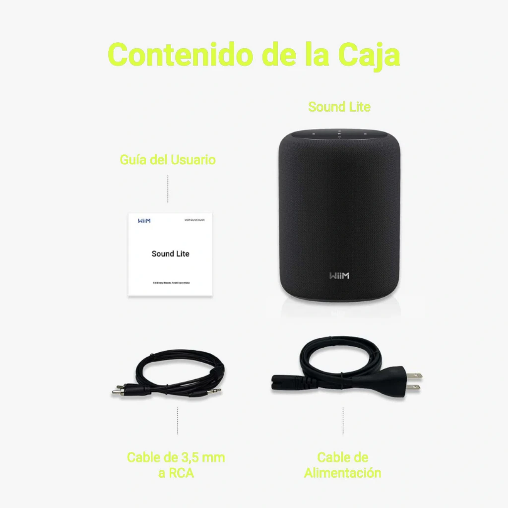 WiiM Sound Blanco, kit frontal: altavoz cilíndrico con reloj en pantalla circular y mando a distancia WiiM - Ítem5