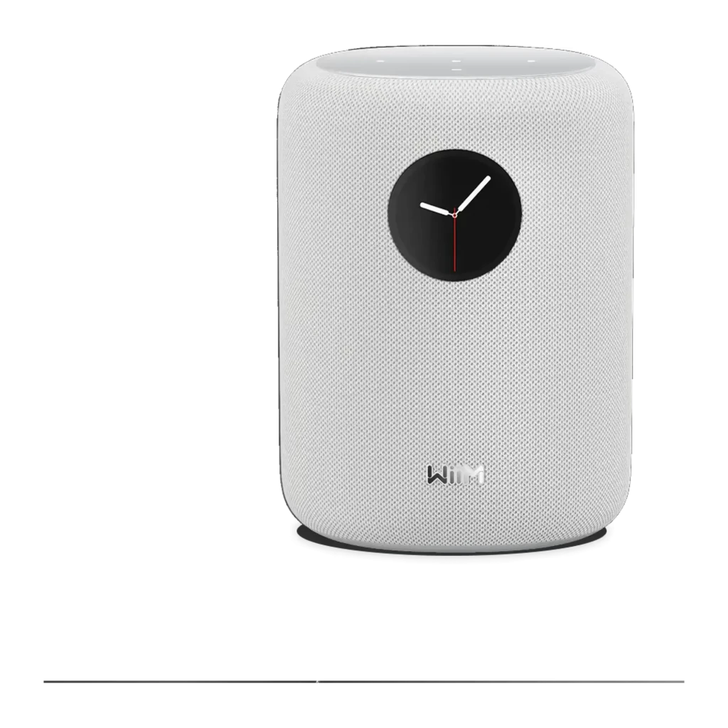 WiiM Sound Blanco, kit frontal: altavoz cilíndrico con reloj en pantalla circular y mando a distancia WiiM - Ítem1