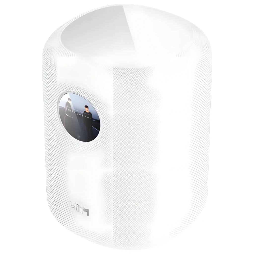 WiiM Sound Blanco, kit frontal: altavoz cilíndrico con reloj en pantalla circular y mando a distancia WiiM - Ítem2