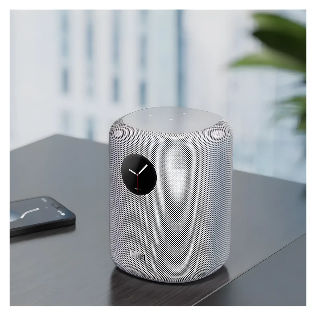 WiiM Sound Blanco, kit frontal: altavoz cilíndrico con reloj en pantalla circular y mando a distancia WiiM - Ítem3