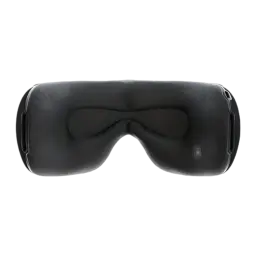 Therabody TheraGun SmartGoggles 2.0 noir, vue intérieure frontale: cavités oculaires rembourrées et surface de contact avec