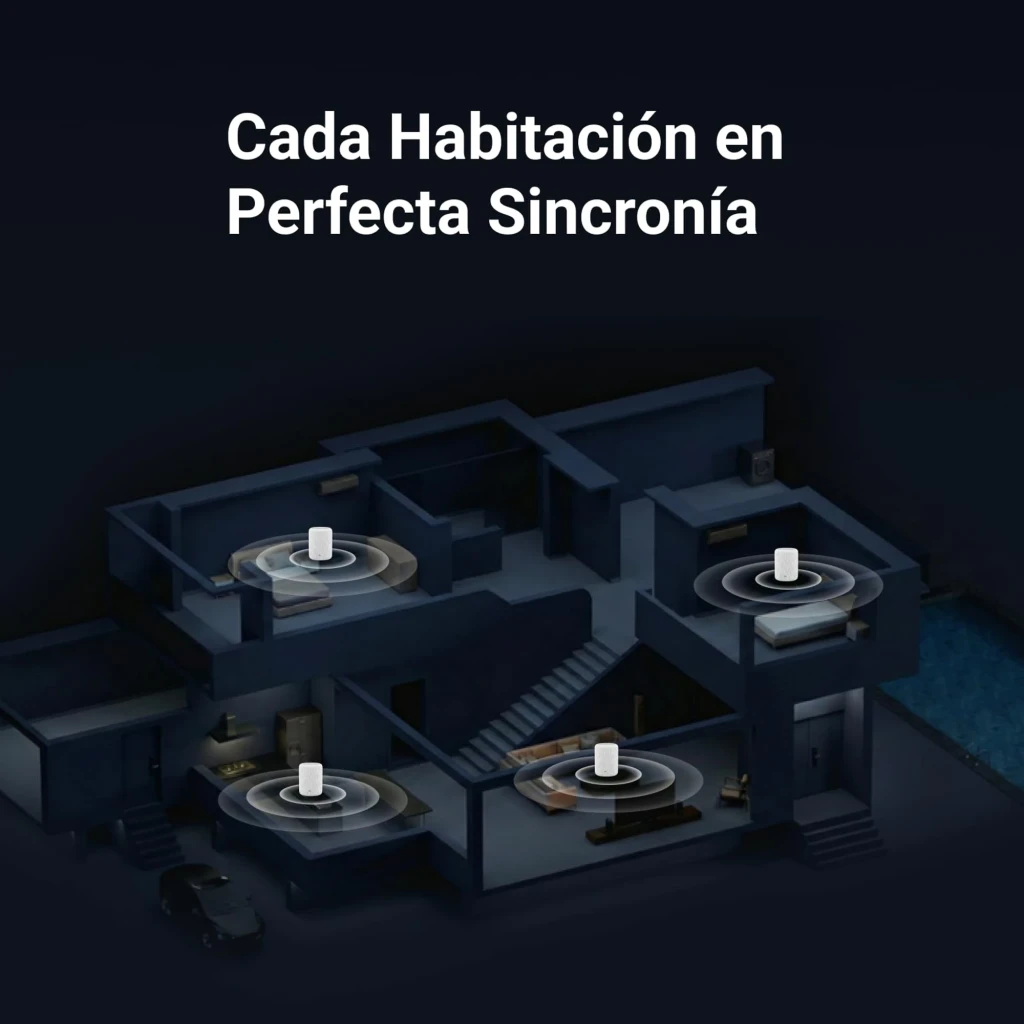 Wiim Sound Lite Negro, vista frontal: forma cilíndrica con rejilla textil negra y logo WiiM centrado - Ítem5