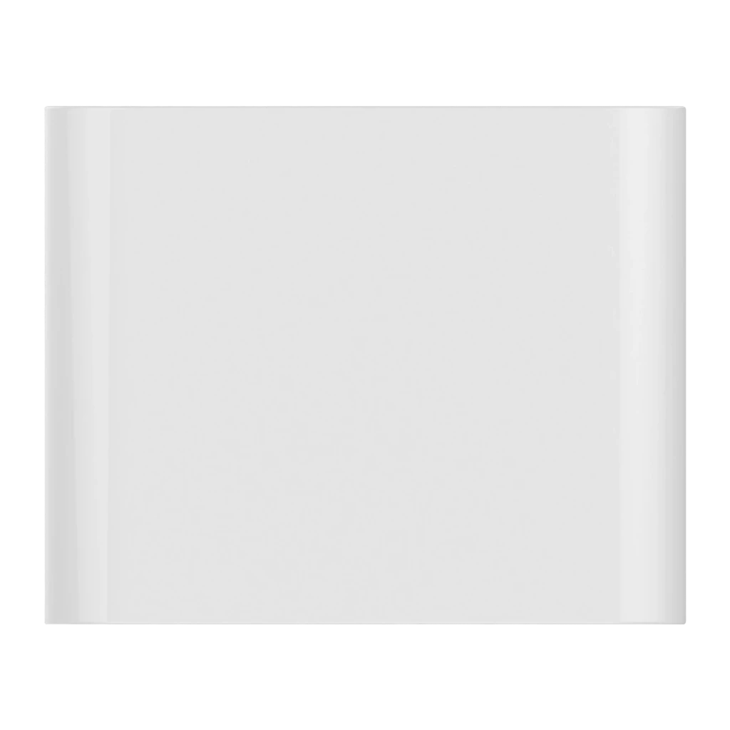 WiiM Sub Pro caisson de basses actif blanc, vue avant: logo WiiM, fente de port reflex horizontale et pieds - Ítem3