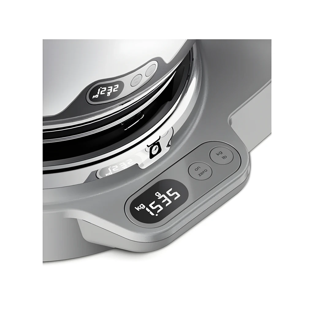 Kenwood KVC85.004SI argent, vue de face: robot pâtissier avec bol en acier inox vide et tête fermée - Ítem3