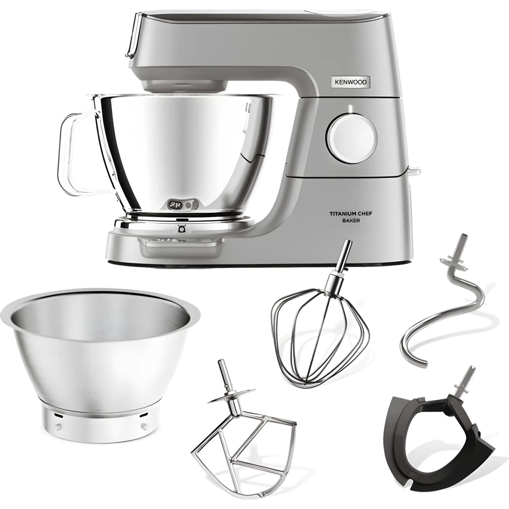 Kenwood KVC85.004SI argent, vue de face: robot pâtissier avec bol en acier inox vide et tête fermée - Ítem5