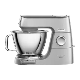 Kenwood KVC85.004SI argent, vue de face: robot pâtissier avec bol en acier inox vide et tête fermée