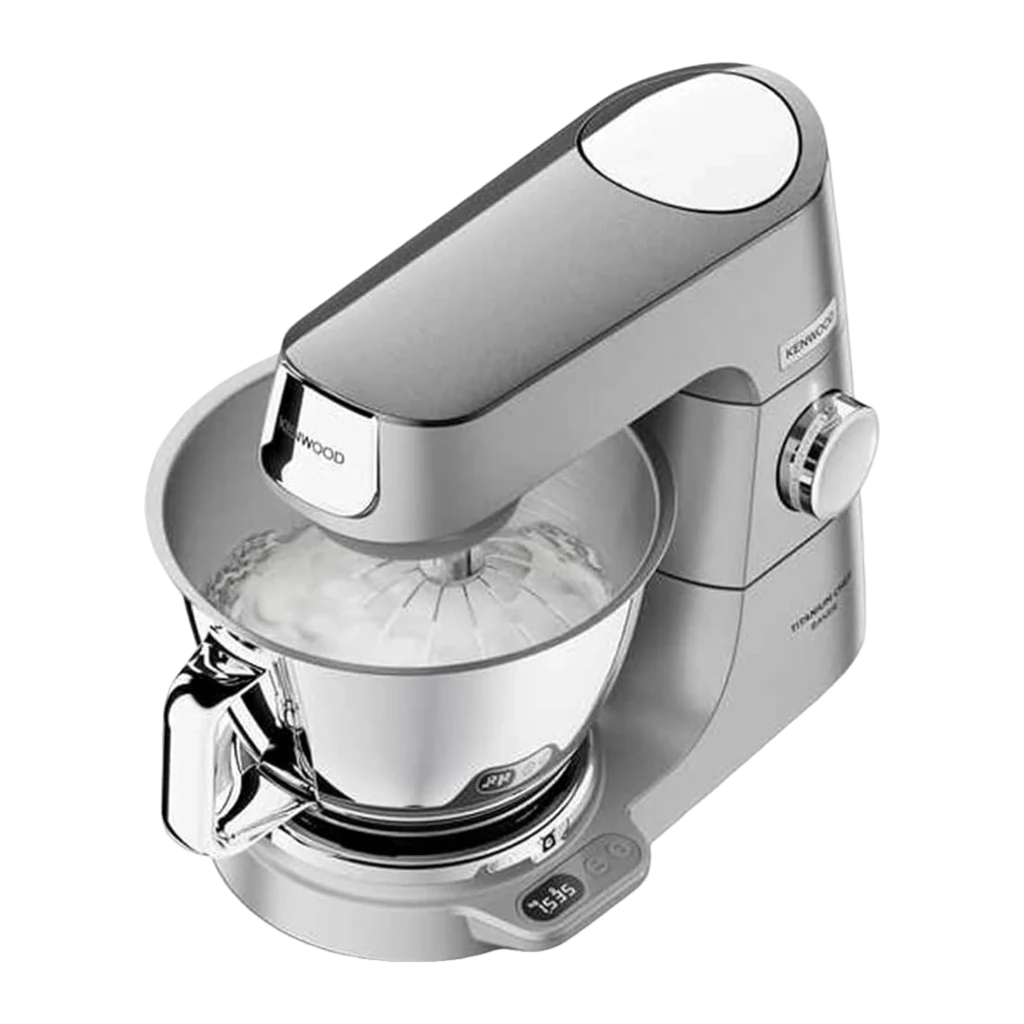 Kenwood KVC85.004SI argent, vue de face: robot pâtissier avec bol en acier inox vide et tête fermée - Ítem2