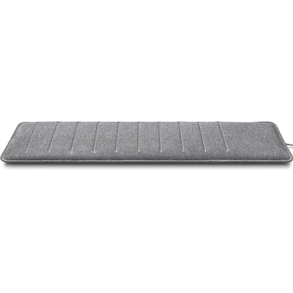Withings Sleep Analyzer Gris, vue de dessus: tapis rectangulaire avec coutures horizontales, logo et câble en bas - Ítem6