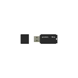 GoodRam UME3 16GB negro, vista frontal: conector USB 3.2 expuesto y tapa separada